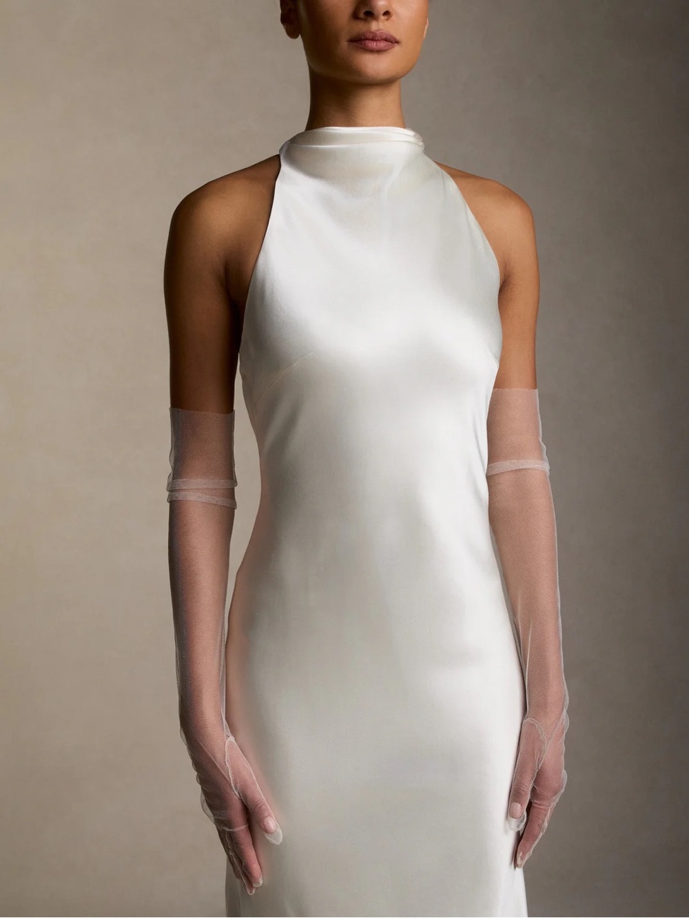 Danielle Frankel Soft Tulle Opera Length Gloves